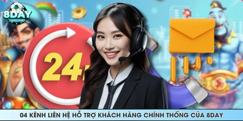 04 kênh liên hệ hỗ trợ khách hàng chính thống của 8DAY